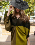 Statement Fascinator Hat With Feather Detail In Black