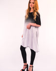 Tie dye Cotton Long T-shirt (Black)