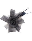 Rose Floral And Feather Fascinator With Hair Clip