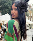 Rose Floral And Feather Fascinator With Hair Clip