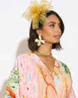 Rose Floral And Feather Fascinator With Hair Clip