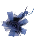 Rose Floral And Feather Fascinator With Hair Clip