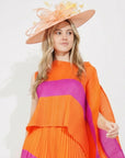 Statement Fascinator Hat With Feather Detail In Peach