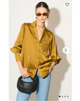 Silky saint feeling Long Sleeves shirt in Gold