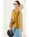 Silky saint feeling Long Sleeves shirt in Gold