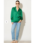 Silky saint feeling Long Sleeves shirt in Green