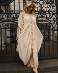Ivory Ruffle-Trim Draped Resort Dress