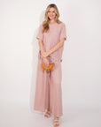 Oversized comfort stretch-jersey top and Relaxed-fit trousers in Pink