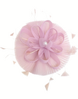 Mesh Fascinator with Sculpted Bow And Faux Pearl Detail