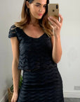 Black Lace Skater Dress