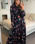 Floral Print elasticated waist maxi dress