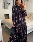 Floral Print elasticated waist maxi dress