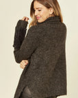 Fur sleeves Roll Neck Jumper