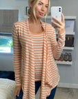 Stripe Print Waterfall Draped Jumper