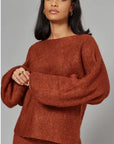 Knitted Loungewear Set In Brown | Jumper and Trousers