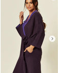 Reversible wool blend cardigan coat (PURPLE)