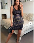Trendy animal leopard print bodycon party dress