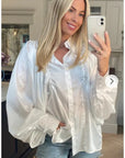 Oversized Sleeves Shirt in White color
