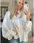 Oversized Sleeves Shirt in White color