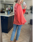 Oversized Sleeves Shirt in Orange colour