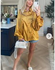 Oversized Sleeves Shirt in Yellow color