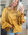 Oversized Sleeves Shirt in Yellow color