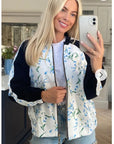 Floral Print Bomber Jacket (Light floral)