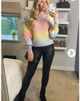 Tie dye effect rib knit jumper