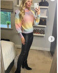 Tie dye effect rib knit jumper