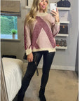 Pink metallic effect stripe design jumper