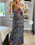 Multi Color Leopard print maxi dress (Blue)