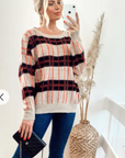 All over Check Print Brushed Knitwear Jumper