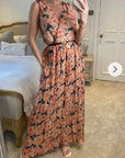 Chiffon Cross Wrap Maxi Dress Rose