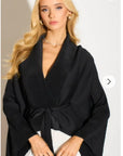 Full pleated Kimono sleeves cardigan top and tie dye print maxi skirt in black