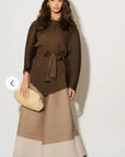 Full pleated Long sleeves top and trousers in coffee brown