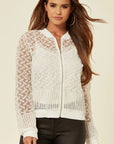 Floral Lace Organza Cardigan (WHITE)