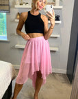Dip Hem Skirt (Pink)