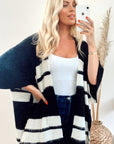 Black & White Stripe Knitted Phocho