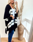 Black & White Stripe Knitted Phocho