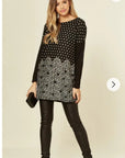 Dot and Sweetheart Printed Jumper Top (BLACK)