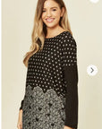 Dot and Sweetheart Printed Jumper Top (BLACK)
