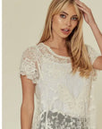 Cotton Crochet Lace Tank Top (CREAM)