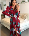 Floral print shirt dress