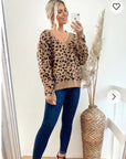 Leopard print oversized knit jumper