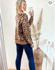 Leopard print oversized knit jumper