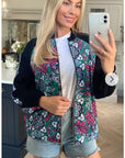 Floral Print Bomber Jacket (Paisley floral)