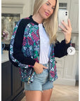 Floral Print Bomber Jacket (Paisley floral)