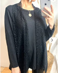 Scarf Tie Up jumper top (Black)
