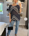 Multi striped print Oversized Top