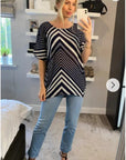 Multi striped print Oversized Top
